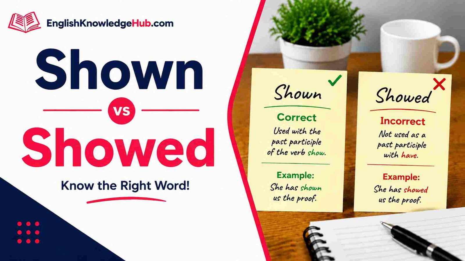 Shown vs Showed