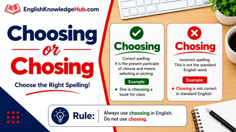 Choosing or Chosing: Correct Spelling, Meaning, Grammar and Examples