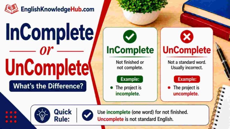 Incomplete or Uncomplete: Which Word Is Correct to Use?