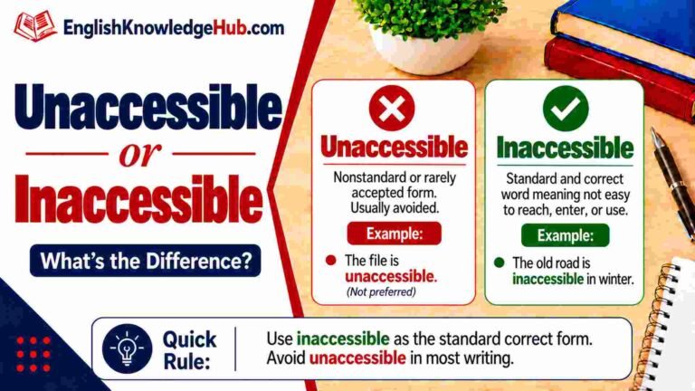 Unaccessible or Inaccessible: Which Word Is Correct?