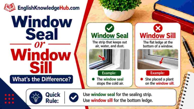 Window Seal or Window Sill: Simple Difference Explained