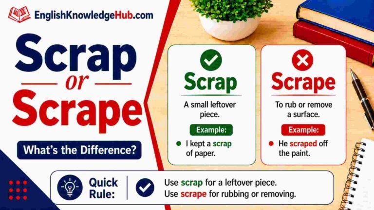 Scrap or Scrape: Meaning, Difference, and Easy Examples
