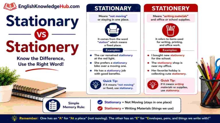 Stationary vs Stationery: Which Spelling Is Correct?