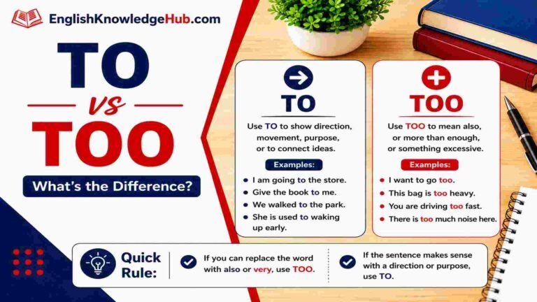 To vs Too: Easy Difference, Rules, and Examples